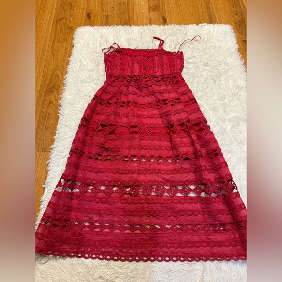 Hyacinth House Red Lace Marlee Midi Dress - Picture 11 of 15